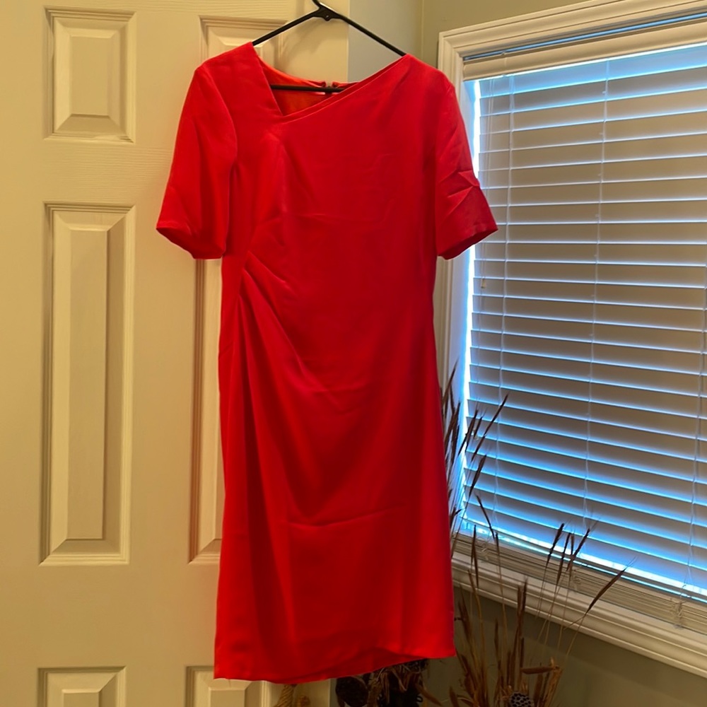 Tahari Orange Crepe Dress